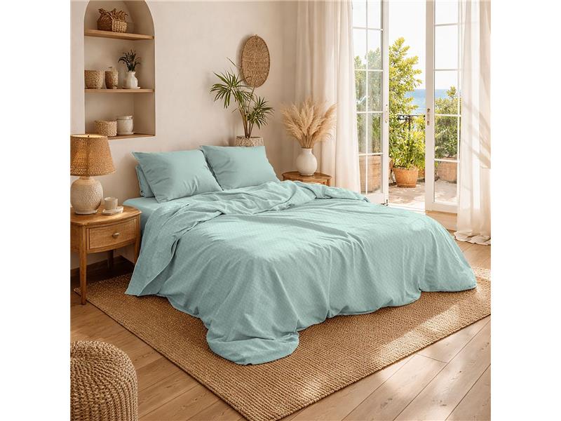 Κουβέρτα Πικέ Μονόχρωμη 325 gr/m² 255x270 Mint 100% Cotton