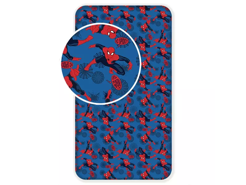Σεντόνι Βαμβακερό Spiderman Μονό Με Λάστιχο Μπλε 90 x 200 cm + 25 cm