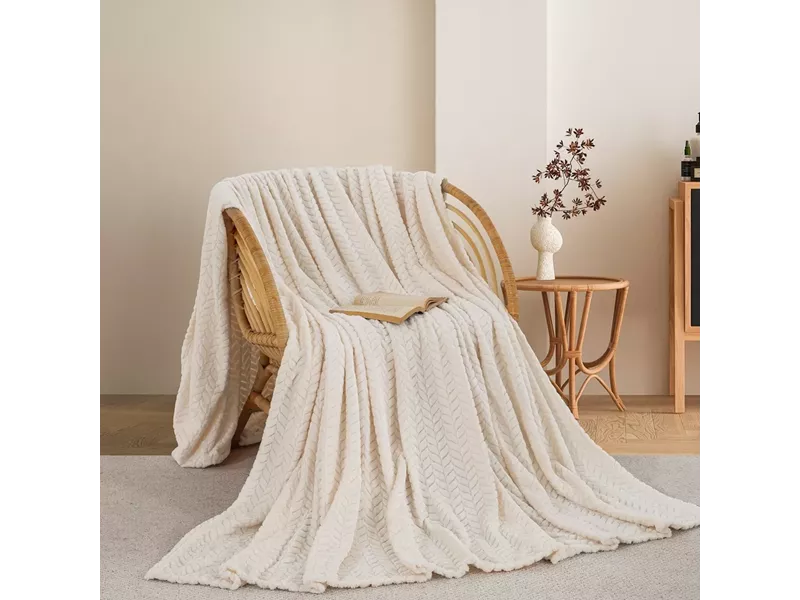 ΚΟΥΒΕΡΤΑ  FLEECE ΥΠΕΡΔΙΠΛΟ 220X240 ADAM HOME (550)  CREAM (15)