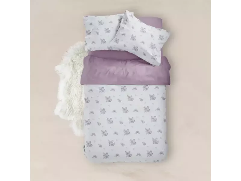 Σεντόνια Εμπριμέ Σετ Primrose Υπέρδιπλα Μωβ (2) 240 x 260 cm + (2) 50 x 70 cm
