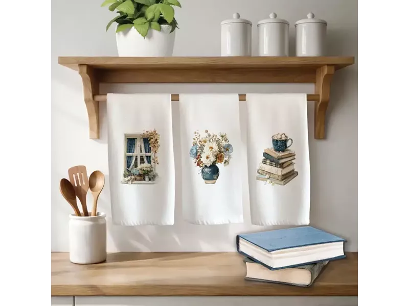 Ποτηρόπανα Κουζίνας Bluebell Σετ 3ΤΜΧ Λευκό (3) 50 x 70 cm