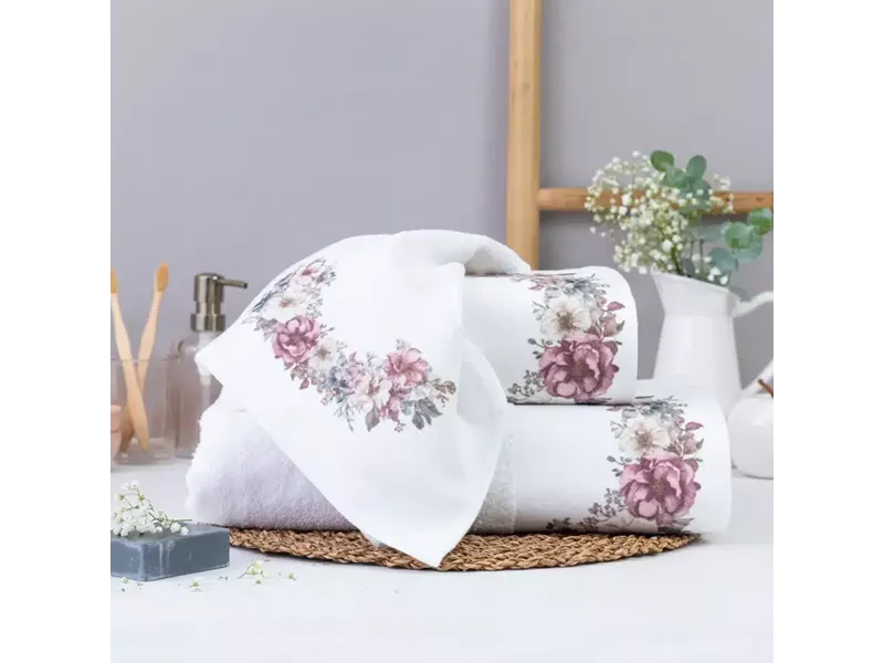 Πετσέτες Σετ 2ΤΜΧ RoseMist Λευκό 50 x 90 / 30 x 50 cm