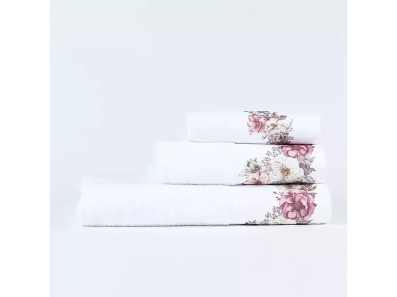 Πετσέτες Σετ 2ΤΜΧ RoseMist Λευκό 50 x 90 / 30 x 50 cm