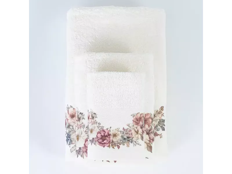 Πετσέτα Προσώπου RoseMist Εκρού 50 x 90 cm