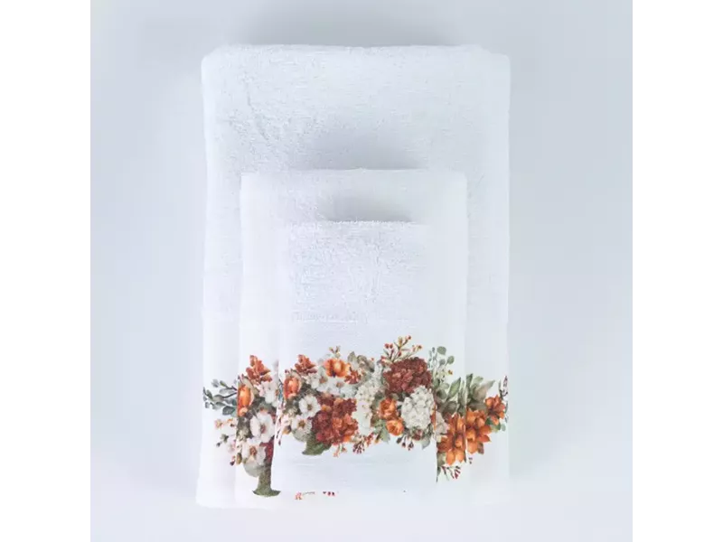 Πετσέτες Σετ 3ΤΜΧ Autumn Λευκό 70 x 140 / 50 x 90 / 30 x 50 cm