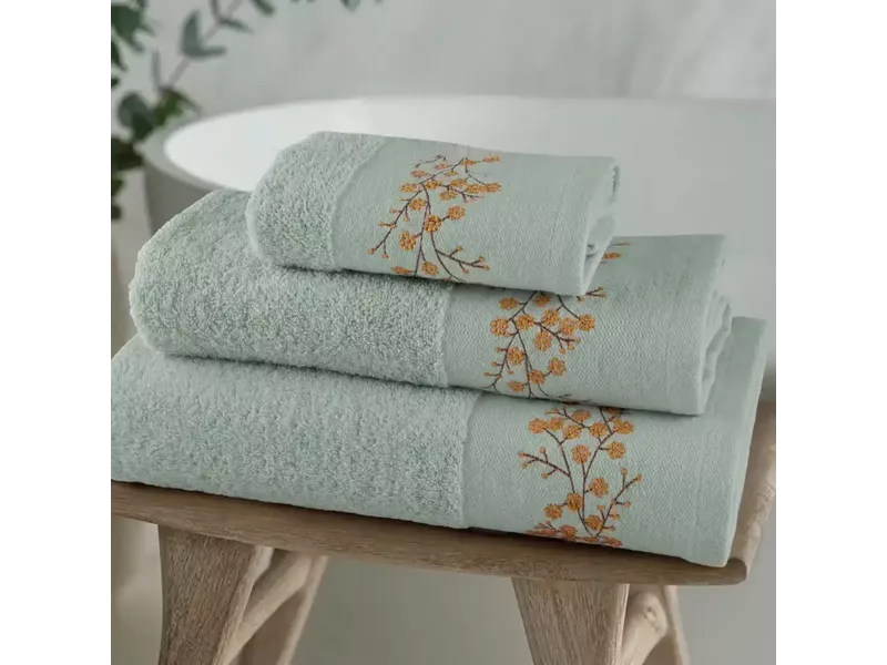 Πετσέτες Σετ 3ΤΜΧ Mimosa σε Κουτί Μέντα 70 x 140 / 50 x 90 / 30 x 50 cm