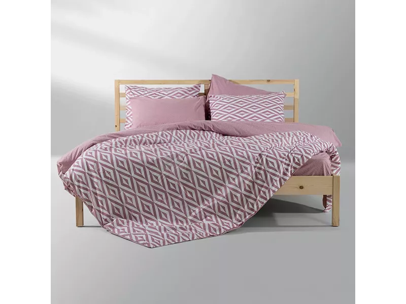 LINO Σετ Σεντόνια Μονά με Λάστιχο (100x200+35) Ikat Dusty Pink