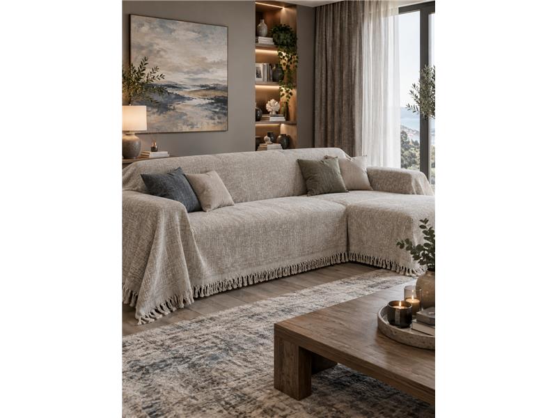Σετ Ριχτάρια 3τεμ Σενίλ Christy Beige