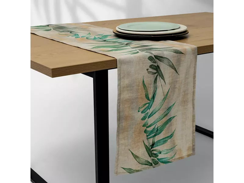 LINO Τραβέρσα Foresta 40x160 Εκρού-Πράσινο
