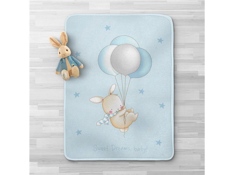 Κουβέρτα Κούνιας Sweet Dreams Baby Σιέλ 100 x 140 