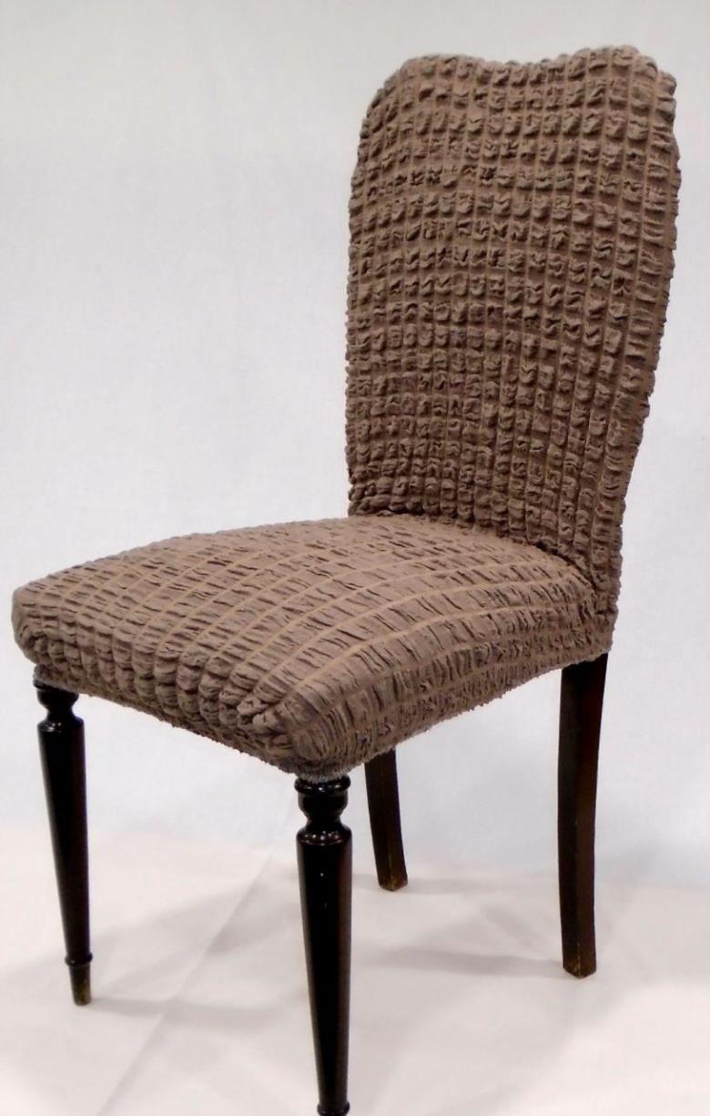 Ελαστικό κάλυμμα καρέκλας με πλάτη καφέ