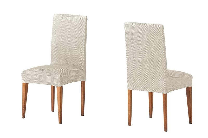Ζεύγος Ελαστικό κάλυμμα καρέκλας με πλάτη Tunez Ivory