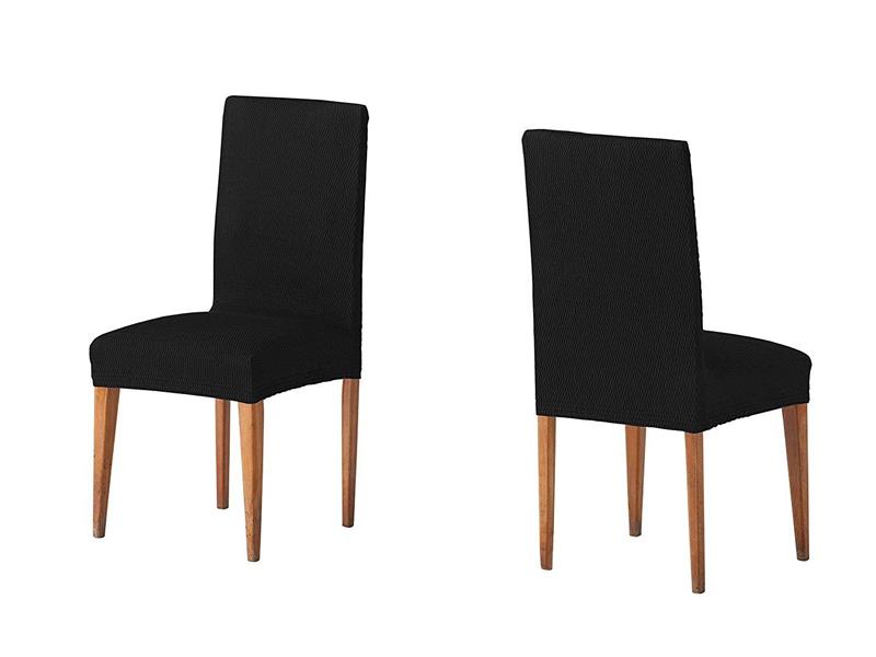 Ζεύγος Ελαστικό κάλυμμα καρέκλας με πλάτη Tunez Μαύρο