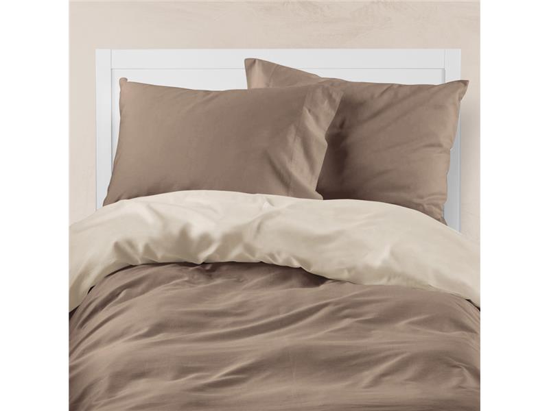 Παπλωματοθήκη Borea Solid Line Καφέ-Μπεζ