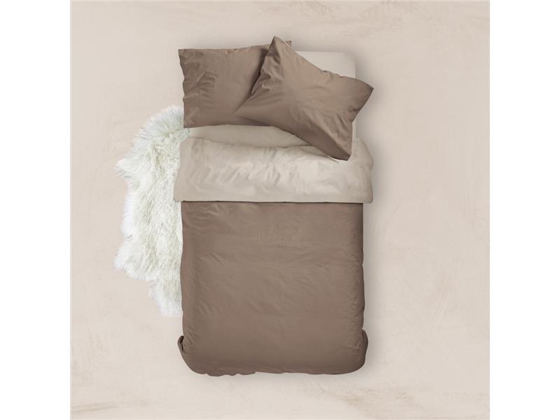 Παπλωματοθήκη Borea Solid Line Καφέ-Μπεζ