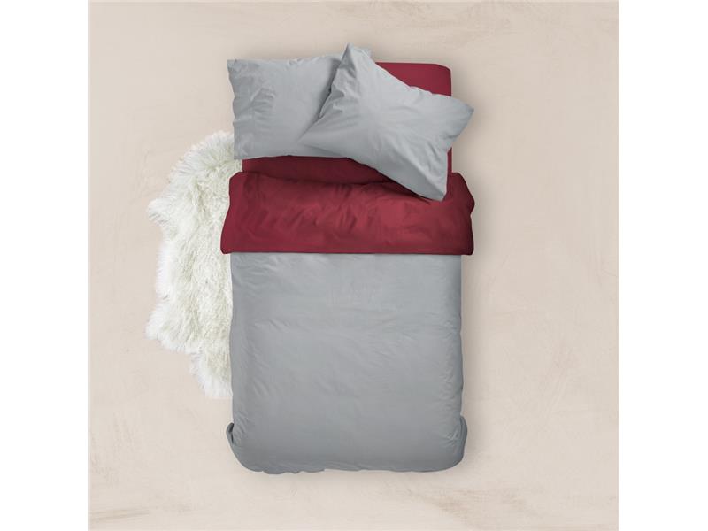 Παπλωματοθήκη Borea Solid Line Μπορντώ-Ποντικί