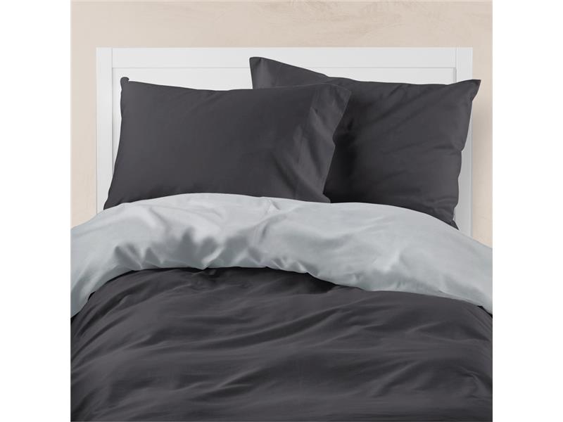 Παπλωματοθήκη Borea Solid Line Ποντικί-Μαύρο