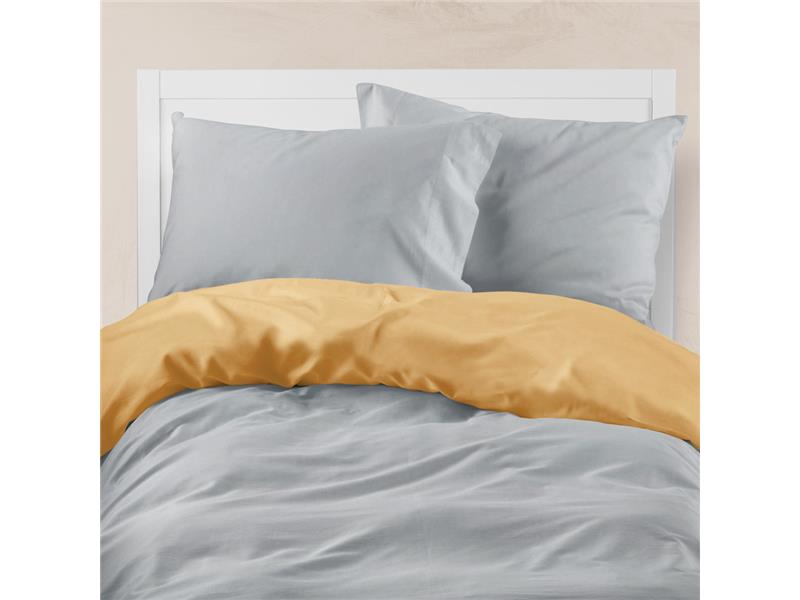 Παπλωματοθήκη Borea Solid Line Ποντικί-Μουσταρδί