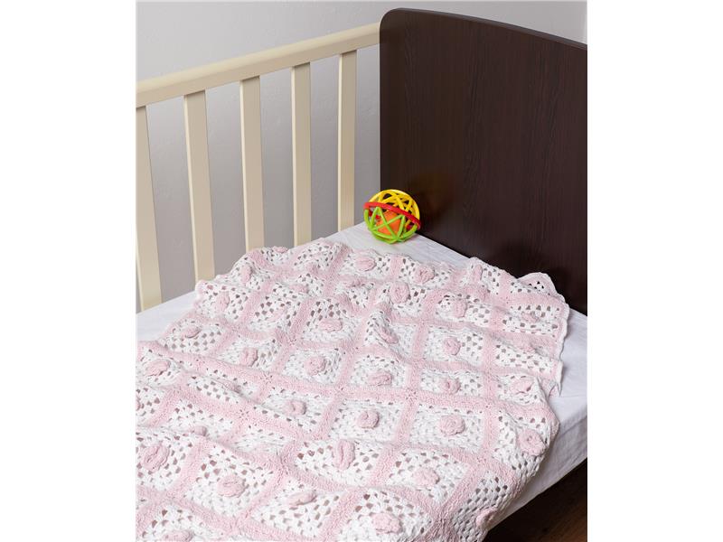 Κουβέρτα πλεκτή Silk Fashion Πλεκτό Ροζ-Λευκό 2 