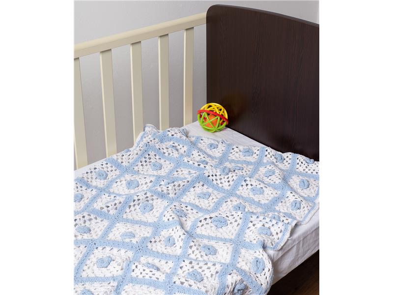 Κουβέρτα πλεκτή Silk Fashion Πλεκτό Σιέλ-Λευκό 2  