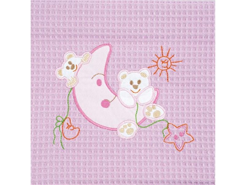 Κουβέρτα Adam Home Moon Pink πικέ bebe 110x140 Βαμβακερή 