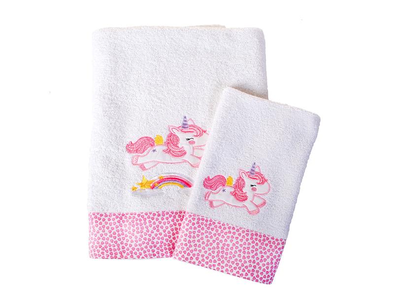 ΠΕΤΣΕΤΑ ΣΕΤ 2 τεμ ΒΡΕΦ Cotton 100% 30X50,70X140 UNICORN 42 ΛΕΥΚΟ