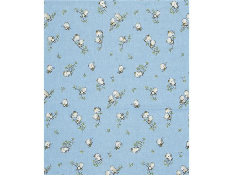 ΣΕΝΤΟΝΑΚΙ ΛΙΚΝΟΥ ΒΡΕΦ Flannel Cotton 100% 80Χ110 Birds 14 Sky blue