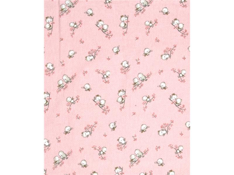 ΣΕΝΤΟΝΑΚΙ ΛΙΚΝΟΥ ΒΡΕΦ Flannel Cotton 100% 80Χ110 Birds 15 Pink