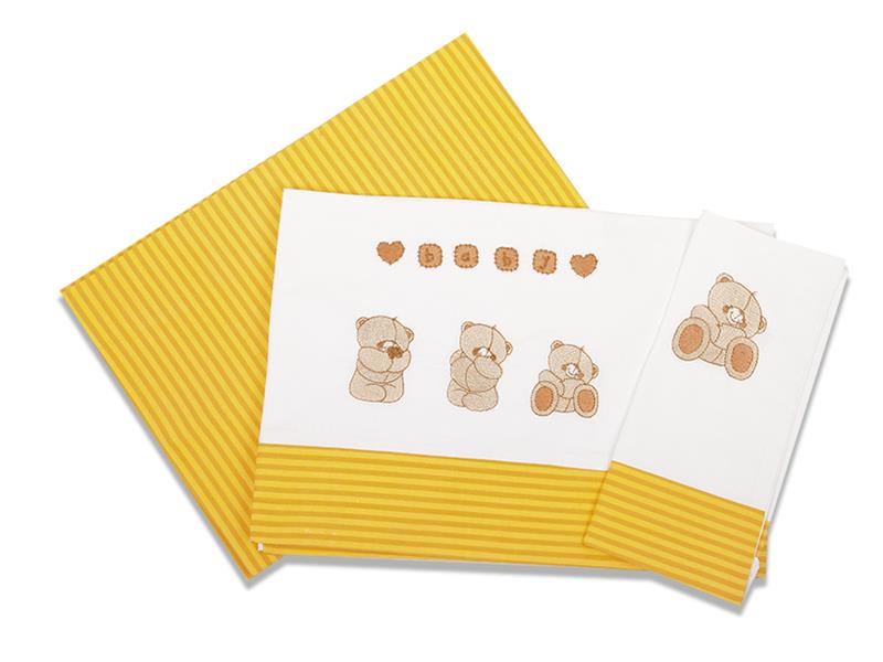 ΣΕΝΤΟΝΙΑ ΣΕΤ 3 τεμ ΒΡΕΦ Cotton 100% 120Χ170 ΑΡΚΟΥΔΑΚΙΑ 109 ΠΟΡΤ/ΚΙΤΡ/ΛΕΥΚΟ