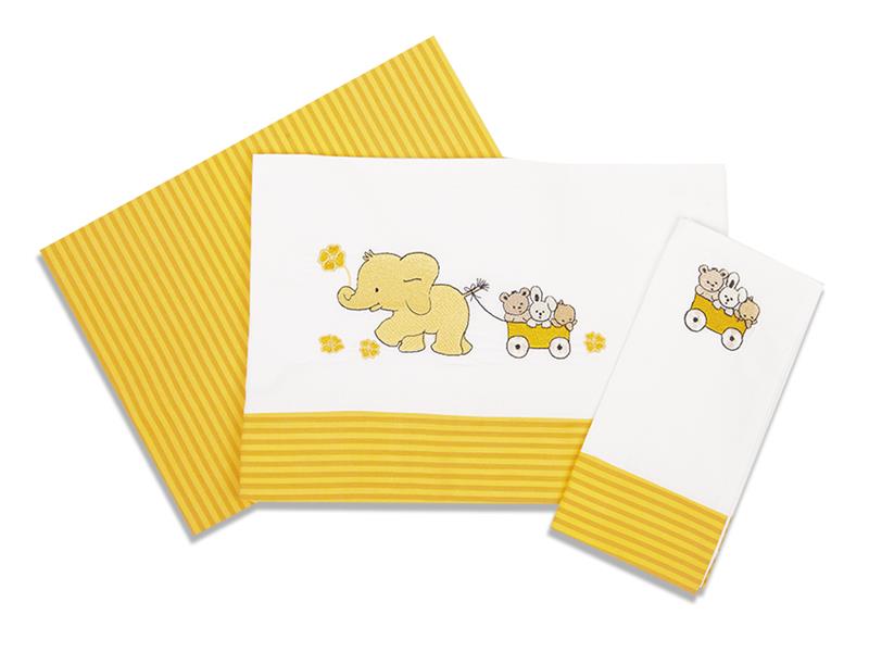 ΣΕΝΤΟΝΙΑ ΣΕΤ 3 τεμ ΒΡΕΦ Cotton 100% 120Χ170 ΕΛΕΦΑΝΤΑΚΙΑ 112 ΠΟΡΤ/ΚΙΤΡ/ΛΕΥΚΟ