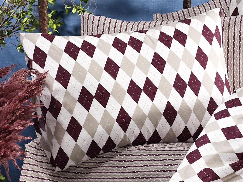 ΜΑΞΙΛΑΡΟΘΗΚΗ ΕΜΠΡΙΜΕ ΕΝΗΛ Flannel Cotton 100% 50Χ70 Diamond 326 Burgundy