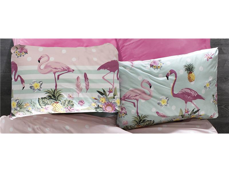 ΜΑΞΙΛΑΡΟΘΗΚΗ ΕΜΠΡΙΜΕ ΕΝΗΛ Flannel Cotton 100% 50Χ70 Flamingo 294 Pink-Green