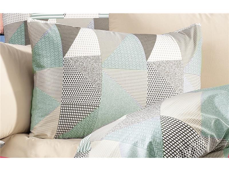 ΜΑΞΙΛΑΡΟΘΗΚΗ ΕΜΠΡΙΜΕ ΕΝΗΛ Flannel Cotton 100% 50Χ70 Geometrical 330 Green-Beige