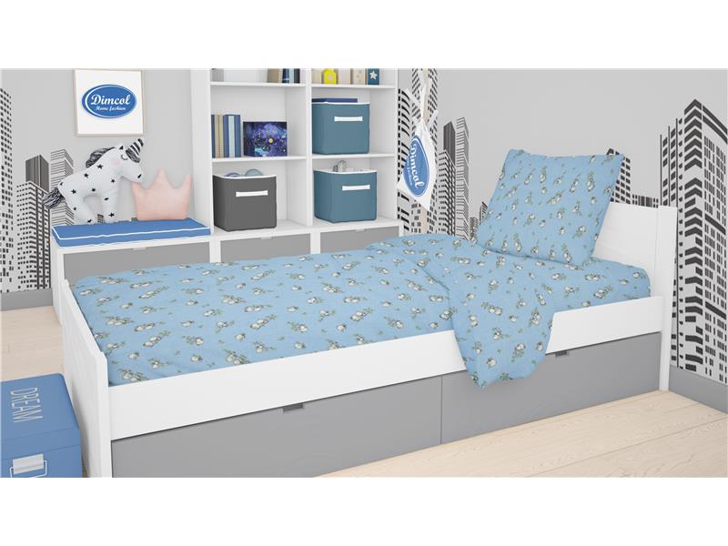 ΠΑΠΛΩΜΑΤΟΘΗΚΗ ΕΜΠΡΙΜΕ ΠΑΙΔ Flannel Cotton 100% 160Χ240 Birds 14 Sky blue