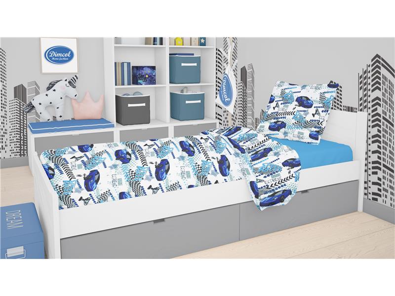 ΣΕΝΤΟΝΙΑ ΕΜΠΡΙΜΕ ΣΕΤ 3 τεμ ΠΑΙΔ Cott/Pol 70/30 160Χ240 Speed Racer 291 Rotary Print