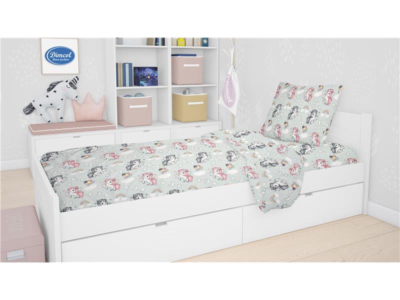 ΣΕΝΤΟΝΙΑ ΕΜΠΡΙΜΕ ΣΕΤ 2 τεμ ΠΑΙΔ Cotton 100% 160Χ240 UNICORN 106 Green