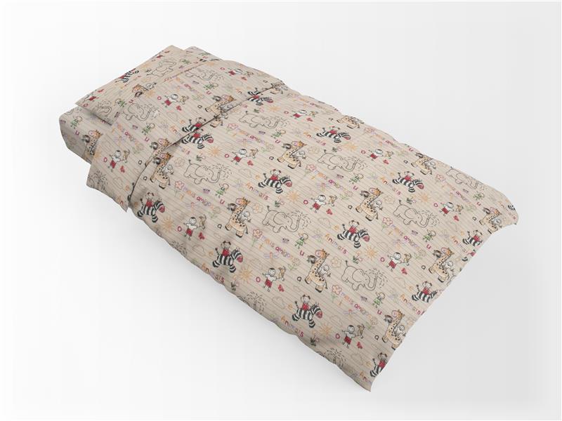 ΣΕΝΤΟΝΙΑ ΕΜΠΡΙΜΕ ΣΕΤ 3 τεμ ΠΑΙΔ Flannel Cotton 100% 160Χ240 Africa 145 Beige