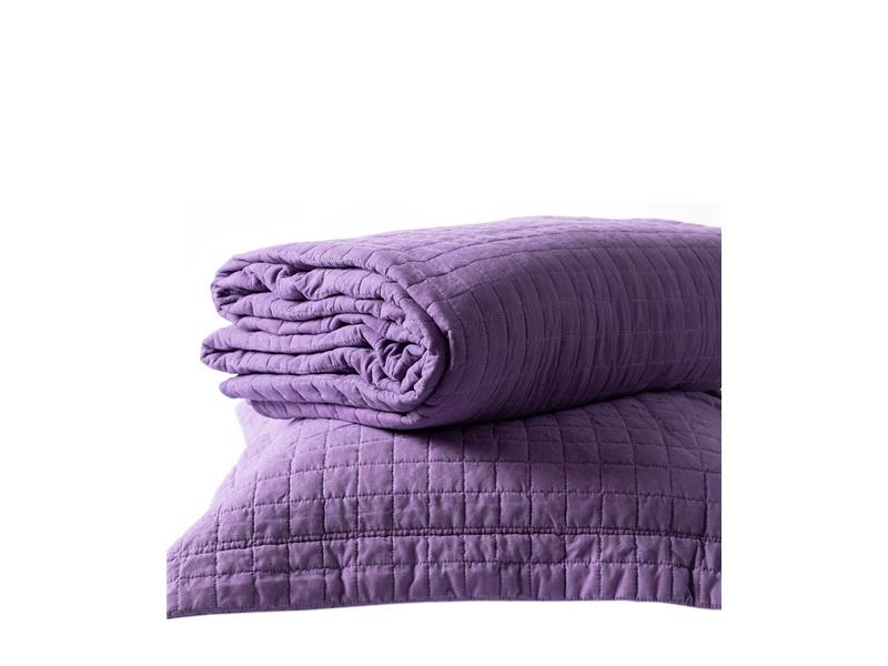 ΚΟΥΒΕΡΛΙ σετ (220cm x 240cm + 2 x 50cm x 70cm) STONEWASHED PURPLE