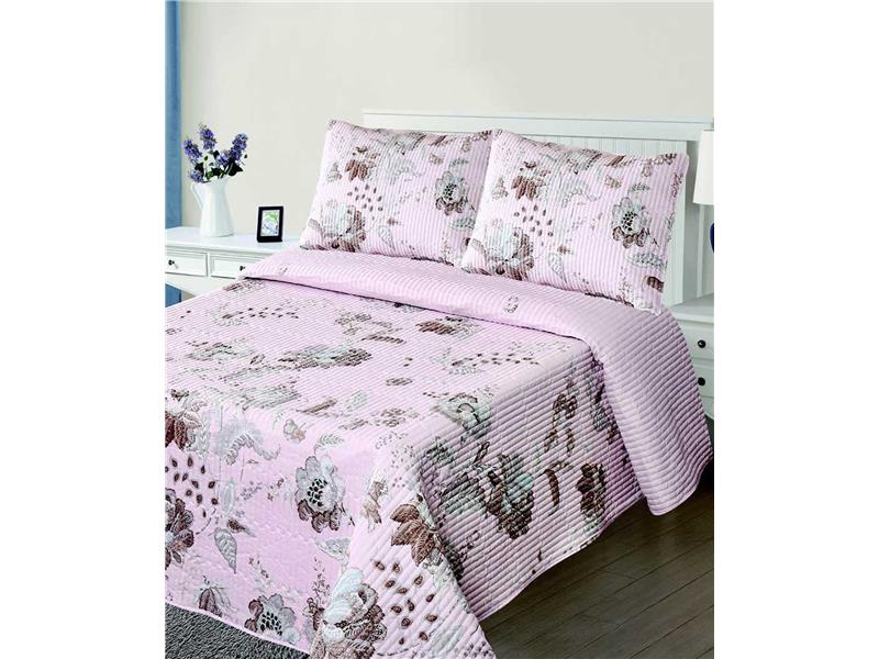 ΚΟΥΒΕΡΛΙ σετ (220cm x 240cm + 2 x 50cm x 70cm) 5305 ρόζ