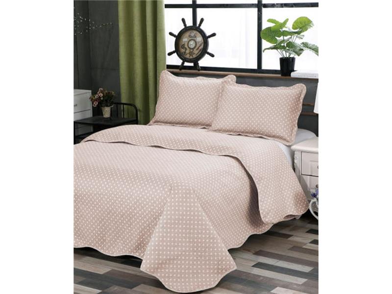 ΚΟΥΒΕΡΛΙ σετ (220cm x 240cm + 2 x 50cm x 70cm) dot beige