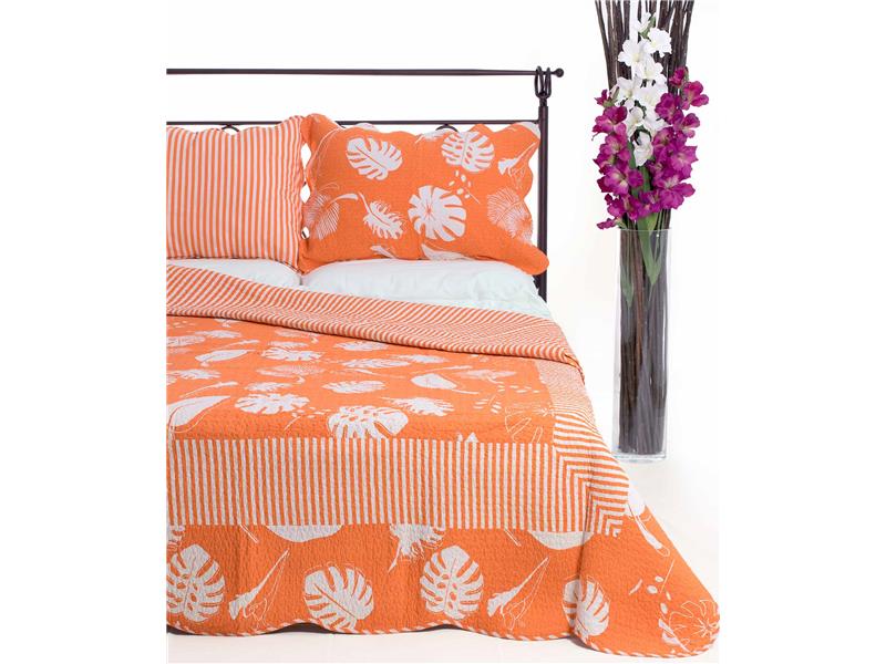 ΚΟΥΒΕΡΛΙ σετ( 220cm x 240cm + 2 x 50cm x 70cm) 350 πορτοκαλί