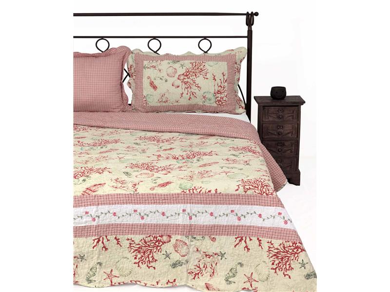 ΚΟΥΒΕΡΛΙ σετ (220cm x 240cm + 2 x 50cm x 70cm) 1017 ρόζ