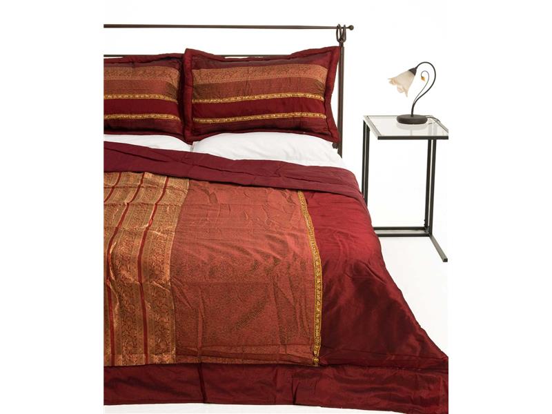 ΚΟΥΒΕΡΛΙ σετ (220cm x 240cm + 2 x 50cm x 70cm) TAJ MAHAL μπορντώ