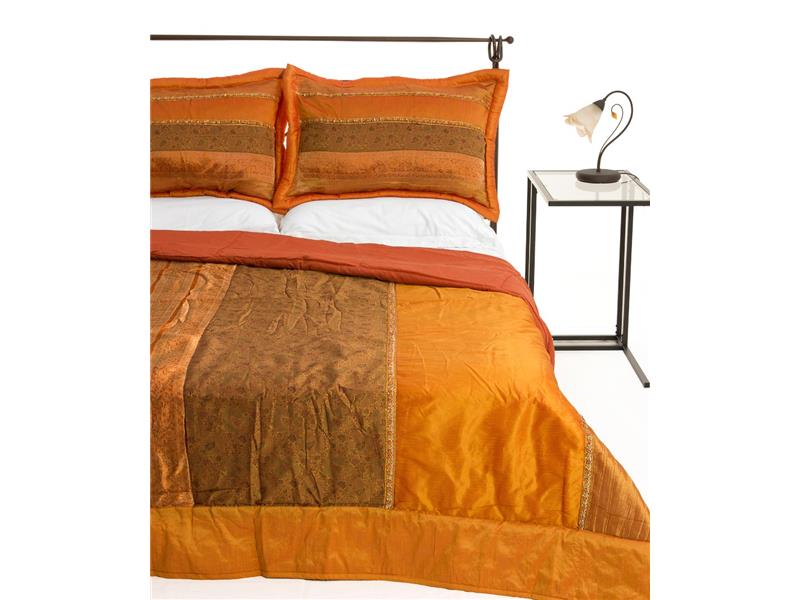 ΚΟΥΒΕΡΛΙ σετ( 220cm x 240cm + 2 x 50cm x 70cm) TAJ MAHAL πορτοκαλί