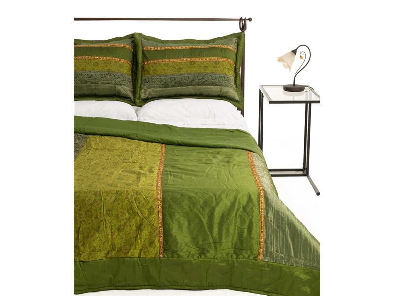 ΚΟΥΒΕΡΛΙ σετ (220cm x 240cm + 2 x 50cm x 70cm) TAJ MAHAL πράσινο