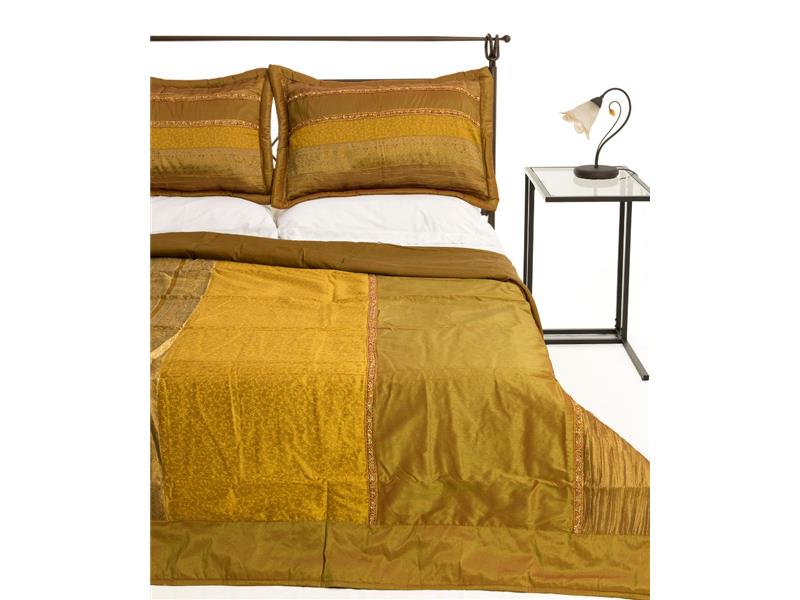 ΚΟΥΒΕΡΛΙ σετ (220cm x 240cm + 2 x 50cm x 70cm) TAJ MAHAL χρυσό