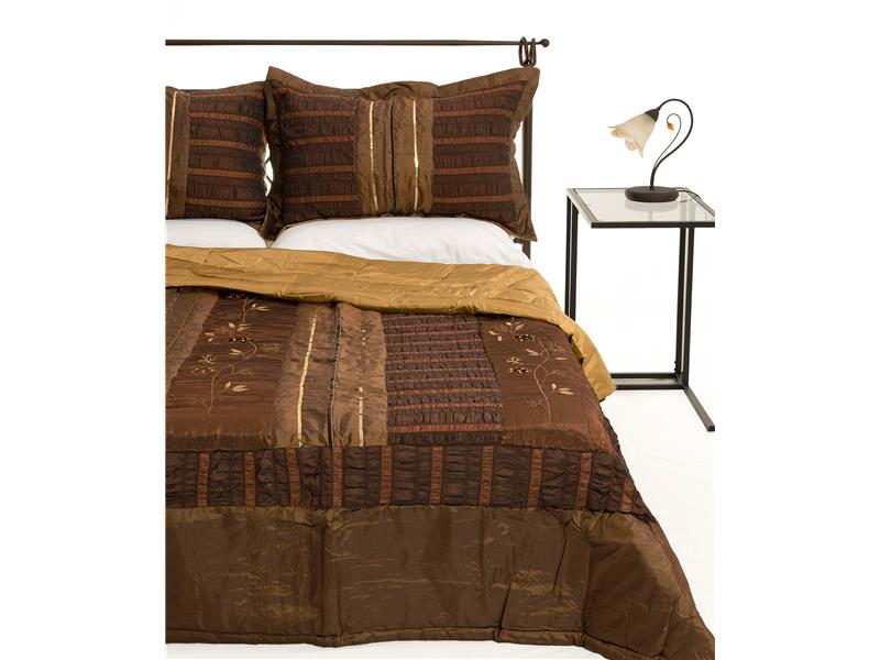 ΚΟΥΒΕΡΛΙ  σετ )160cm x 220cm + 1 x 50cm x 70cm) 10506 καφέ