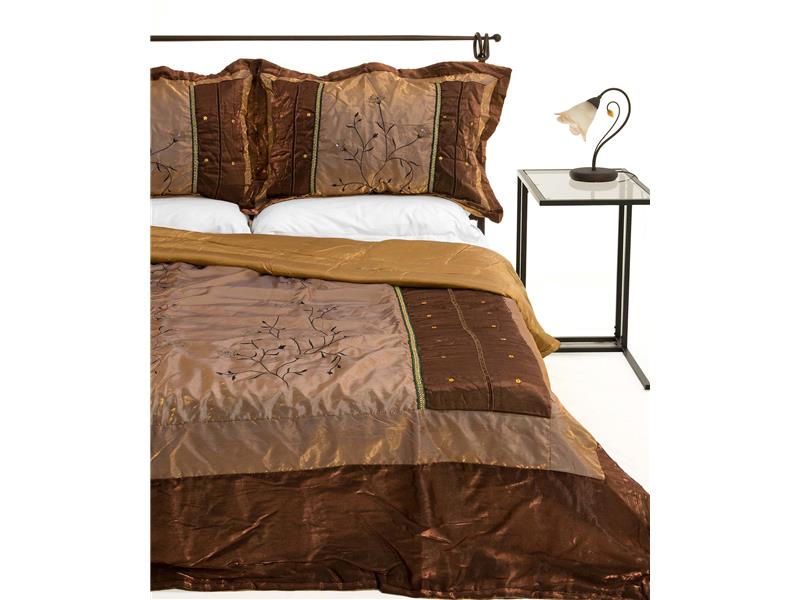 ΚΟΥΒΕΡΛΙ σετ (220cm x 240cm + 2 x 50cm x 70cm) 10507 καφέ