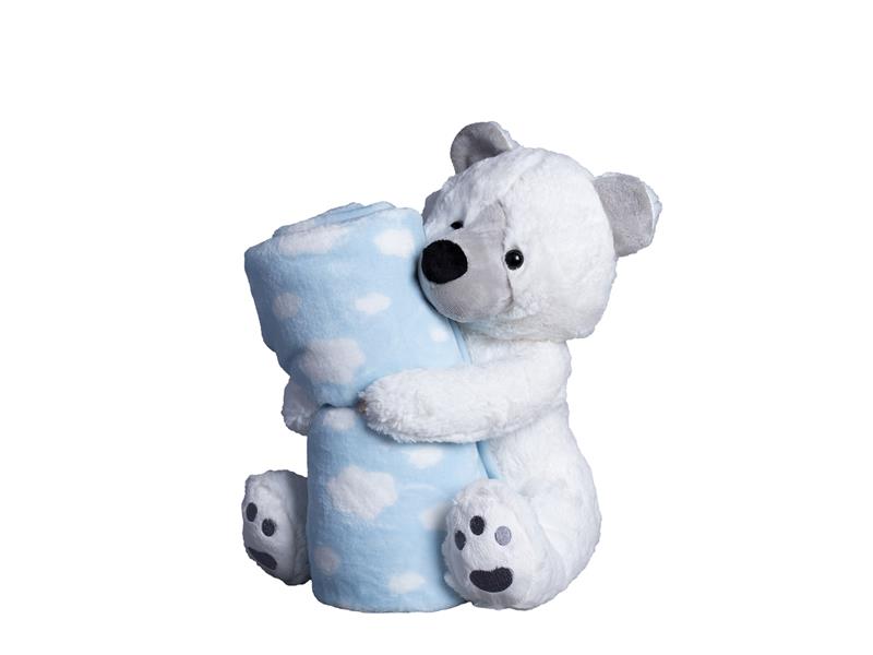 ΒΕΒΕ FLANNEL ΚΟΥΒΕΡΤΑΚΙ (80cm x 120cm) αρκουδάκι σιέλ