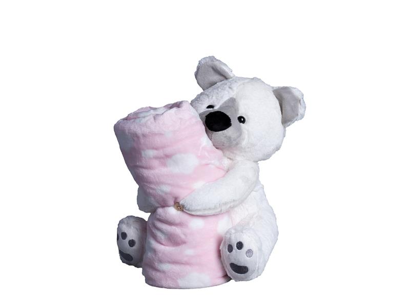 ΒΕΒΕ FLANNEL ΚΟΥΒΕΡΤΑΚΙ (80cm x 120cm) αρκουδάκι ρόζ